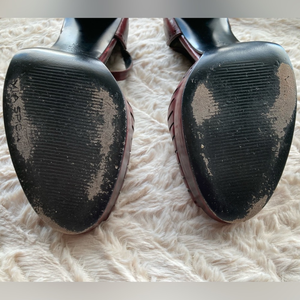 VIA SPIGA sandal, made in ITALY; “Oxford” style details sandal; burgundy/wine. - Picture 8 of 10